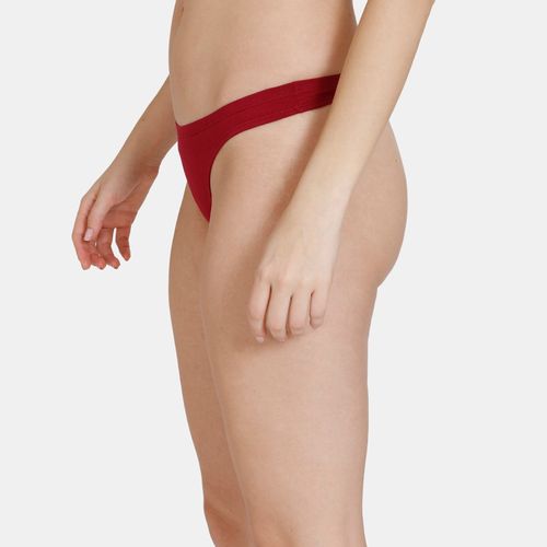 Buy Zivame Low Rise Zero Coverage Thong - Rumba Red Online