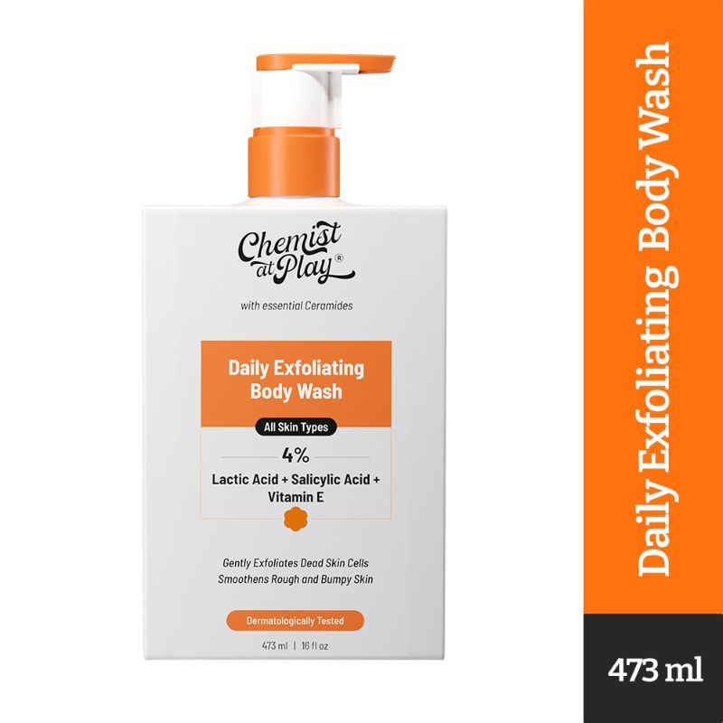 Chemist At Play Exfoliating Body Wash With 2 Lactic Acid & Vitamin E For Dry, Rough & Bumpy