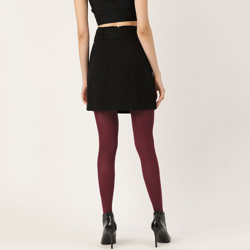 black dress burgundy tights Fuzzy Mini CJ522 - Feminine style | LEWKIN  LEWKIN Sweater Black Dress Burgundy Tights