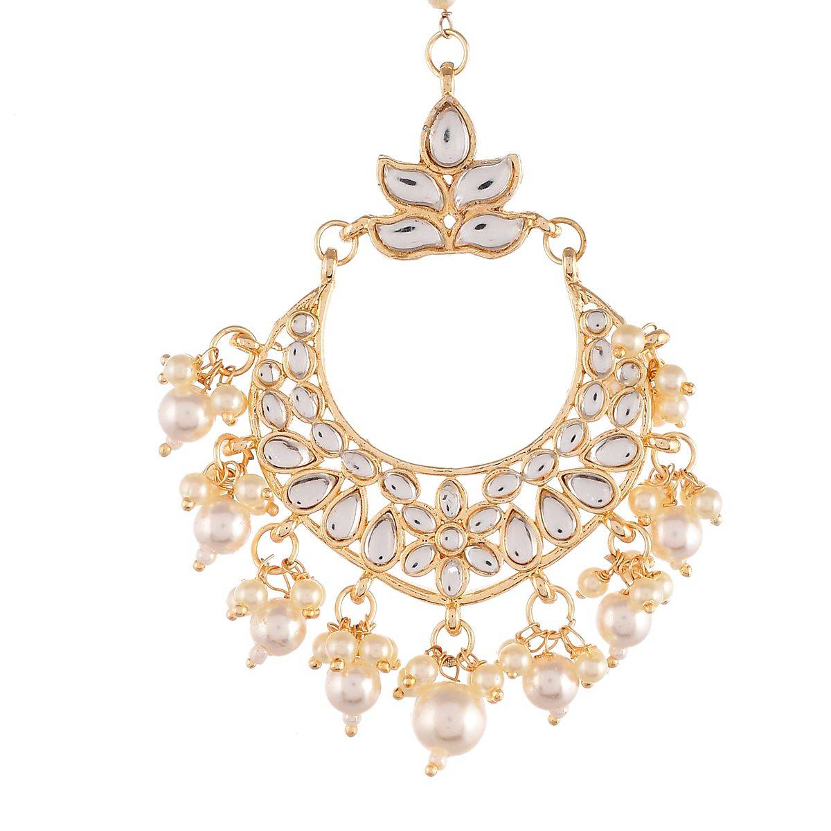 Shoshaa Gold Plated Kundan Studded Maang Tikka