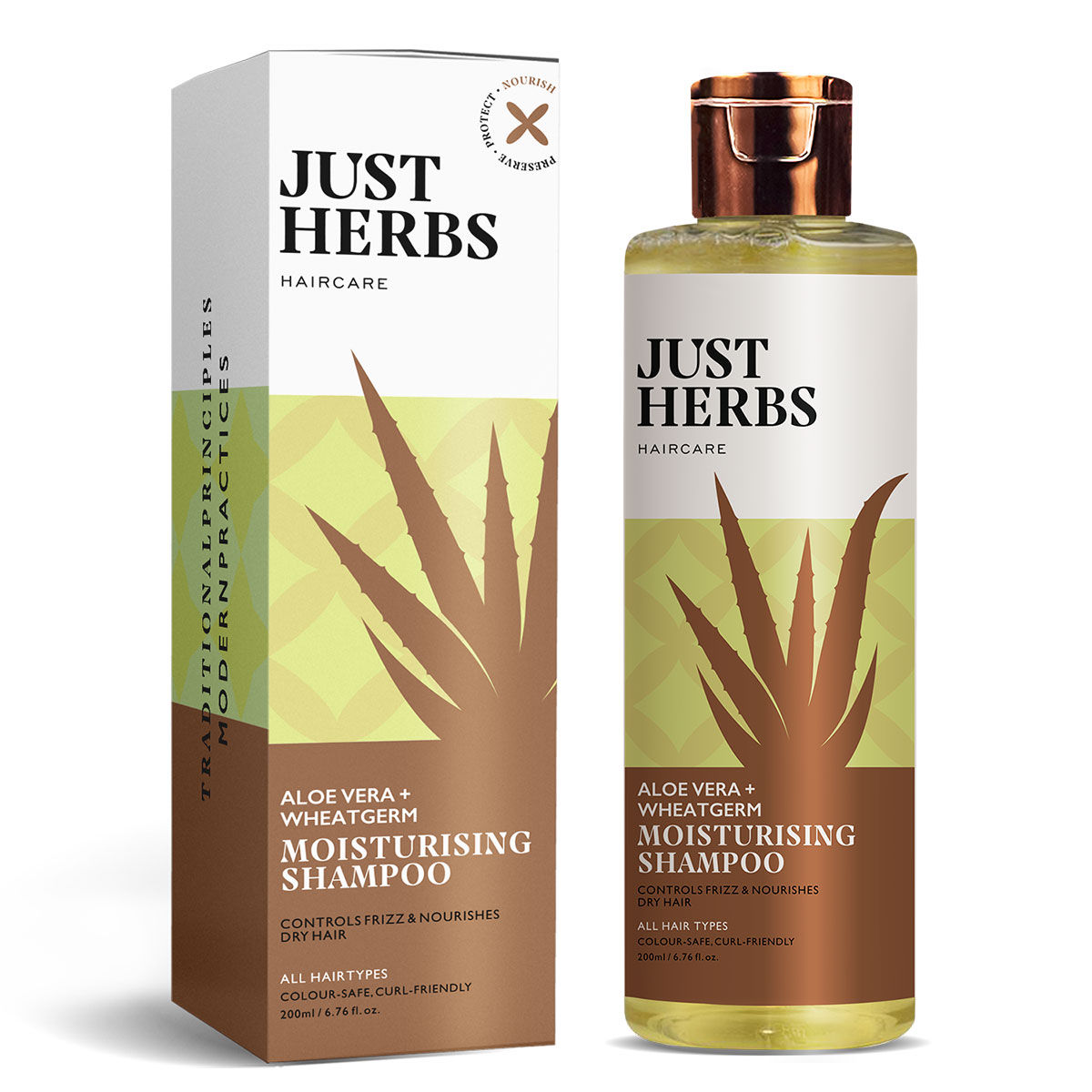 Just Herbs Aloe Vera Anti Frizz & Hairfall Control Shampoo for Dry Hair
