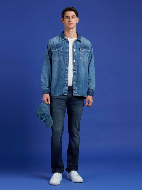 Buy Pepe Jeans Blue Full Sleeve Oversized Denim Shirt Online
