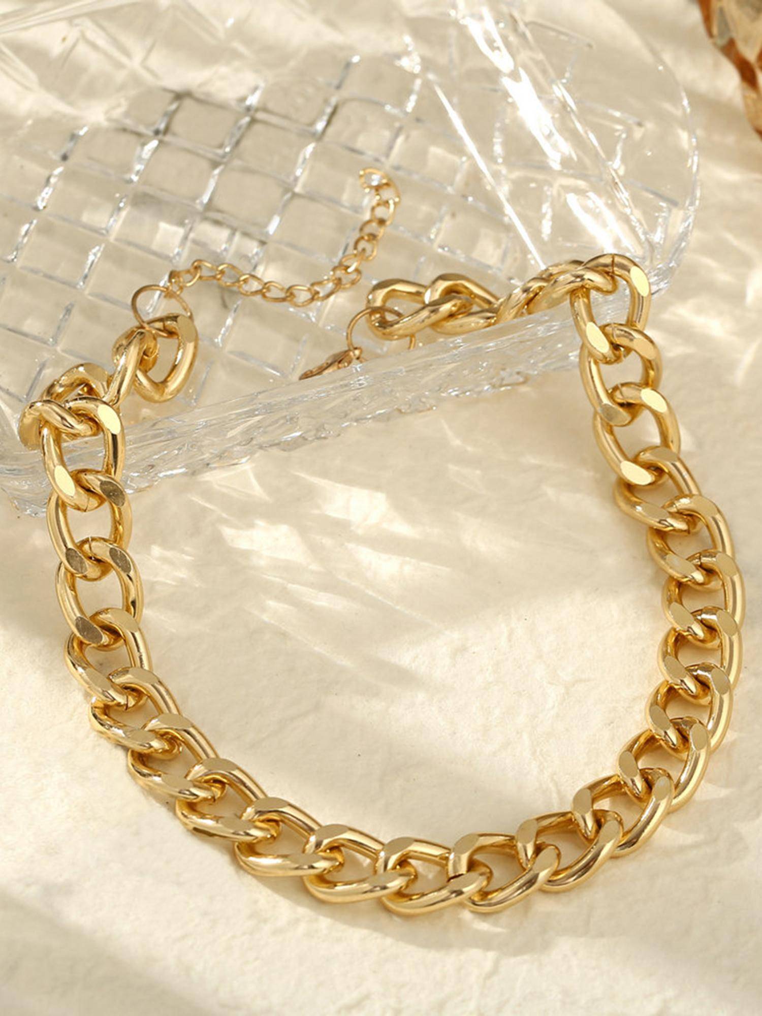 Peora Big Chunky Hip Hop Turnover Gold 90's Punk Style Chain for Rapper