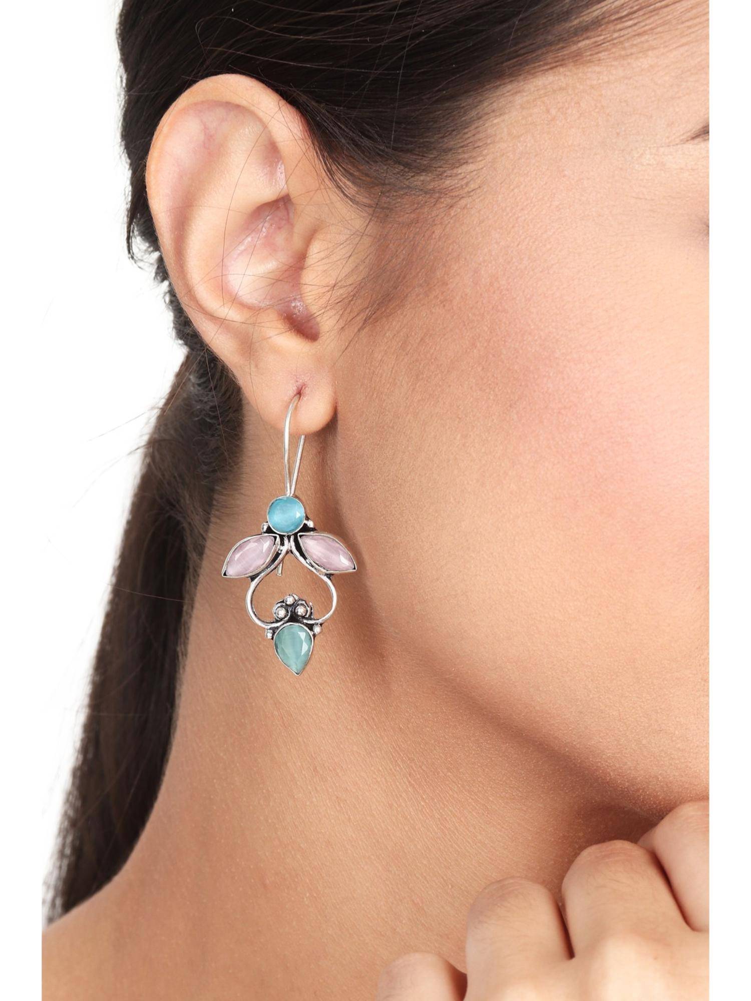 Anvik Sparkling Floral Drop Earrings