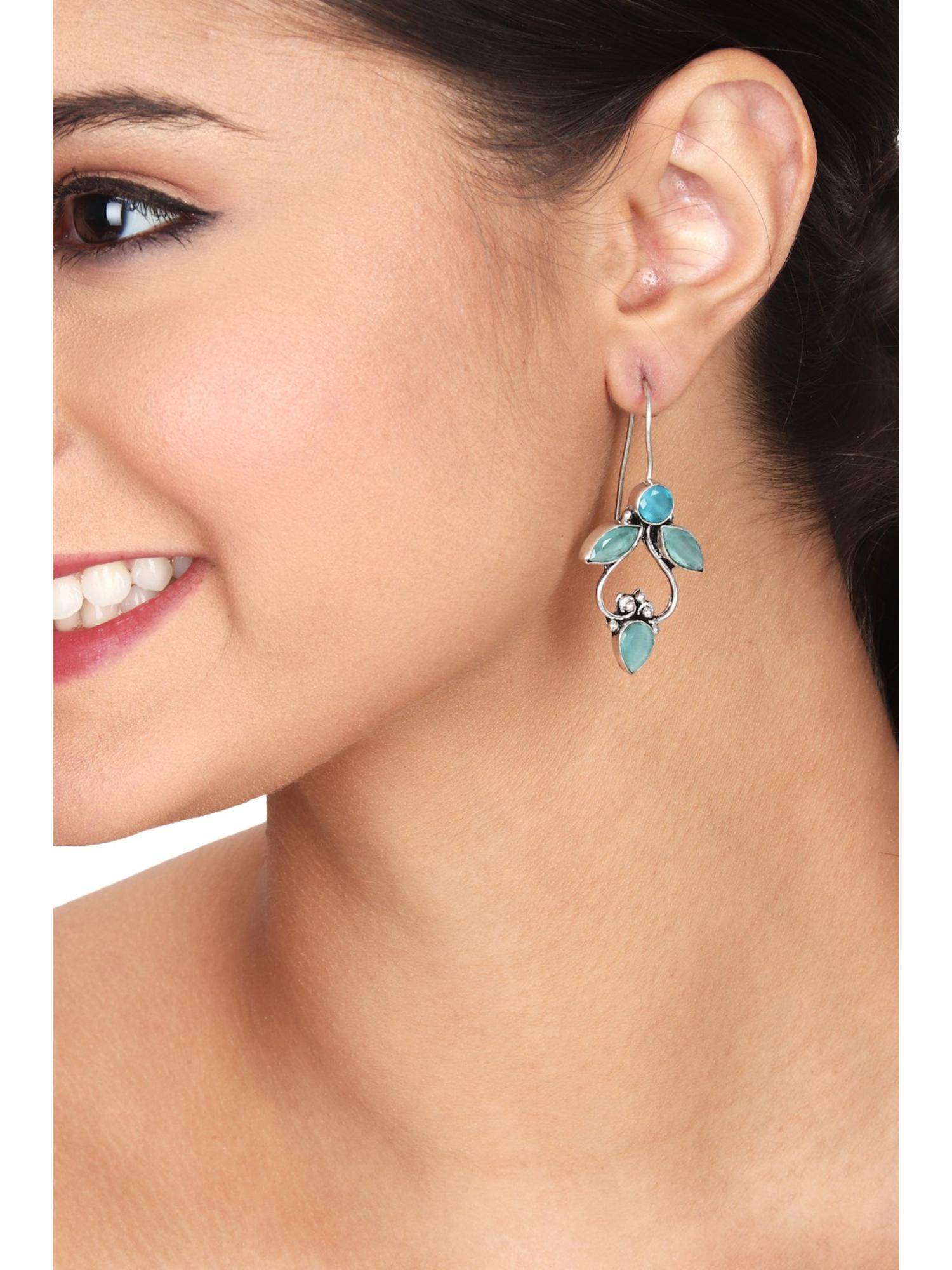 Anvik Sparkling Floral Drop Earrings