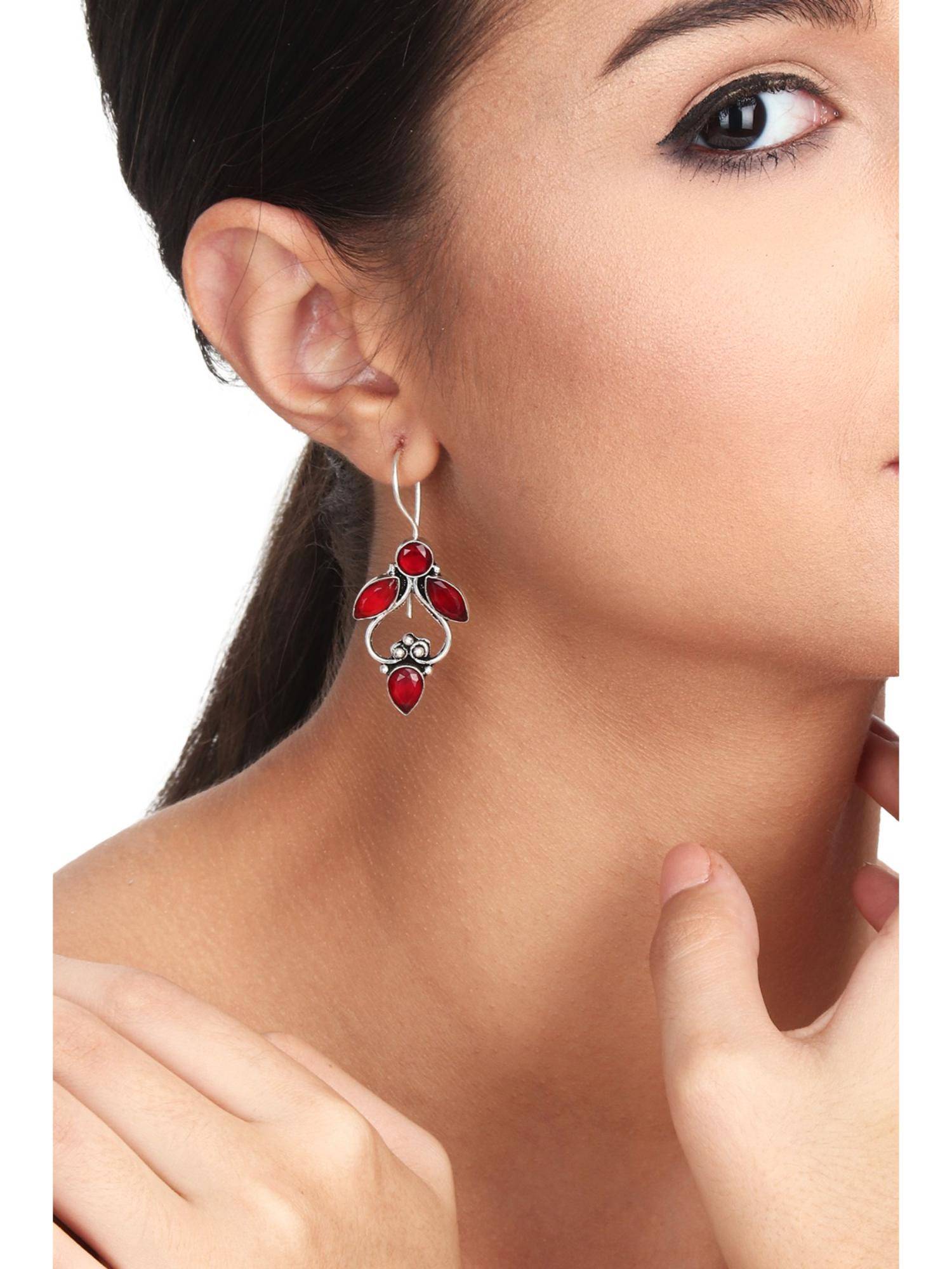 Anvik Sparkling Floral Drop Earrings
