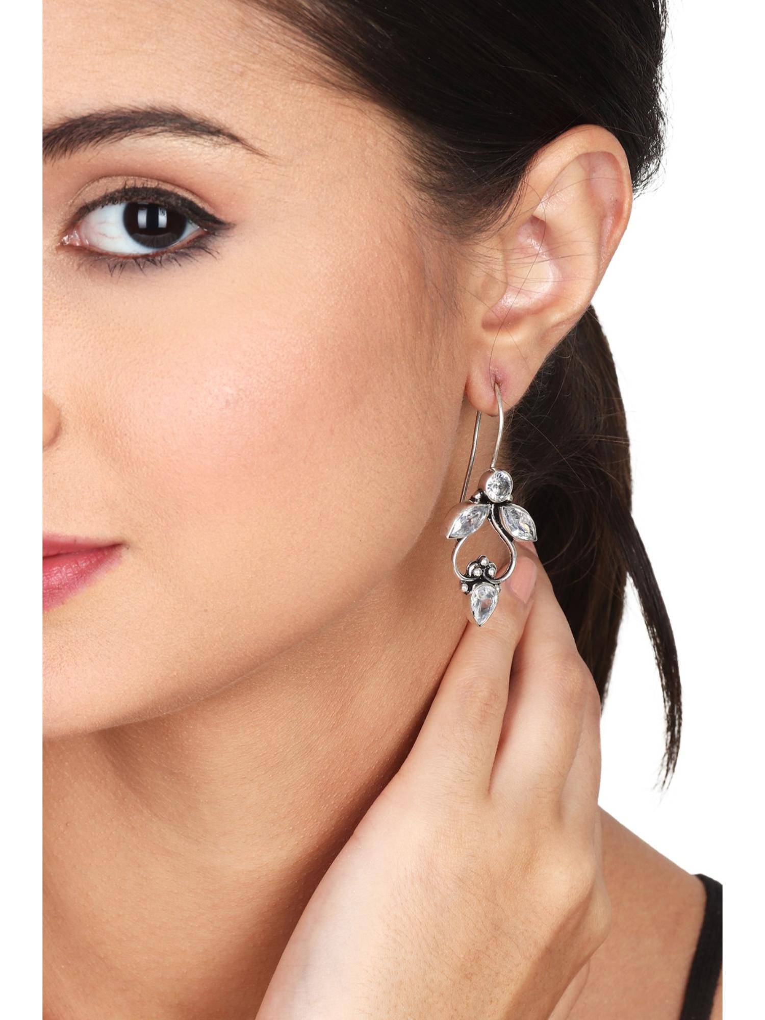 Anvik Sparkling Floral Drop Earrings