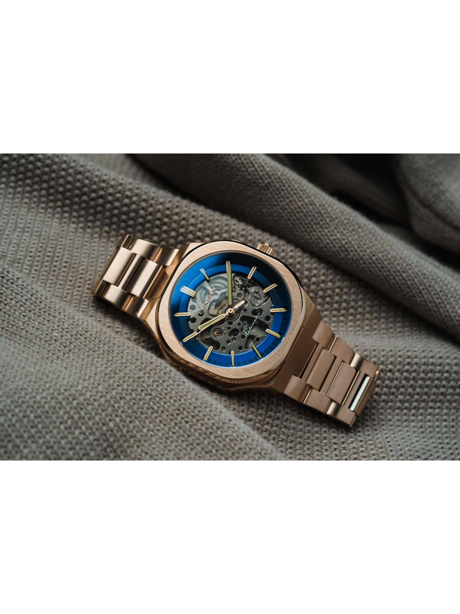 Buy Earnshaw Men Exeter Skeleton Automatic Blue Dial Analog Watch - ES ...