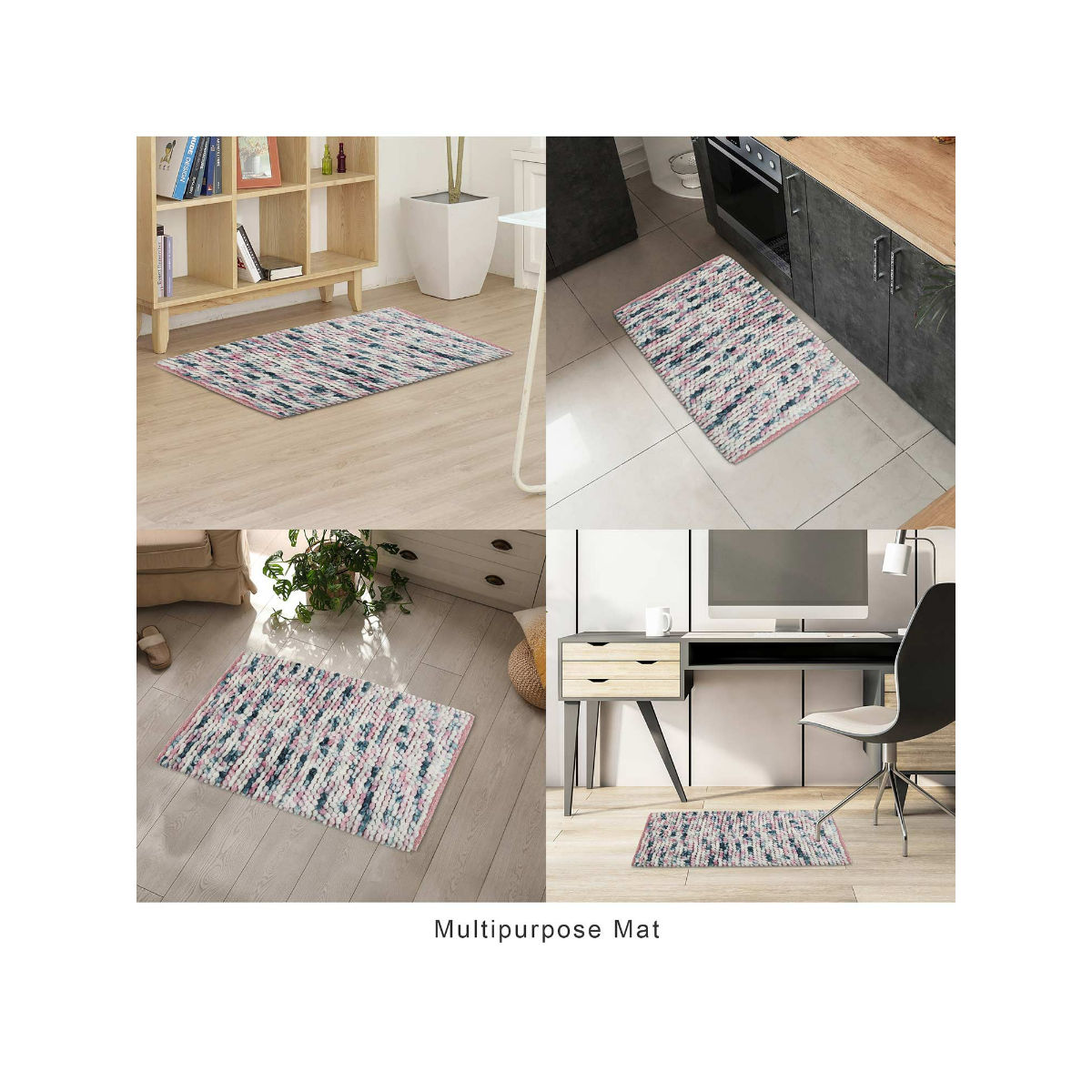 HomeTown Emilia Micro Chenille Multipurpose Loop Bath Mat 40X60 Cm In