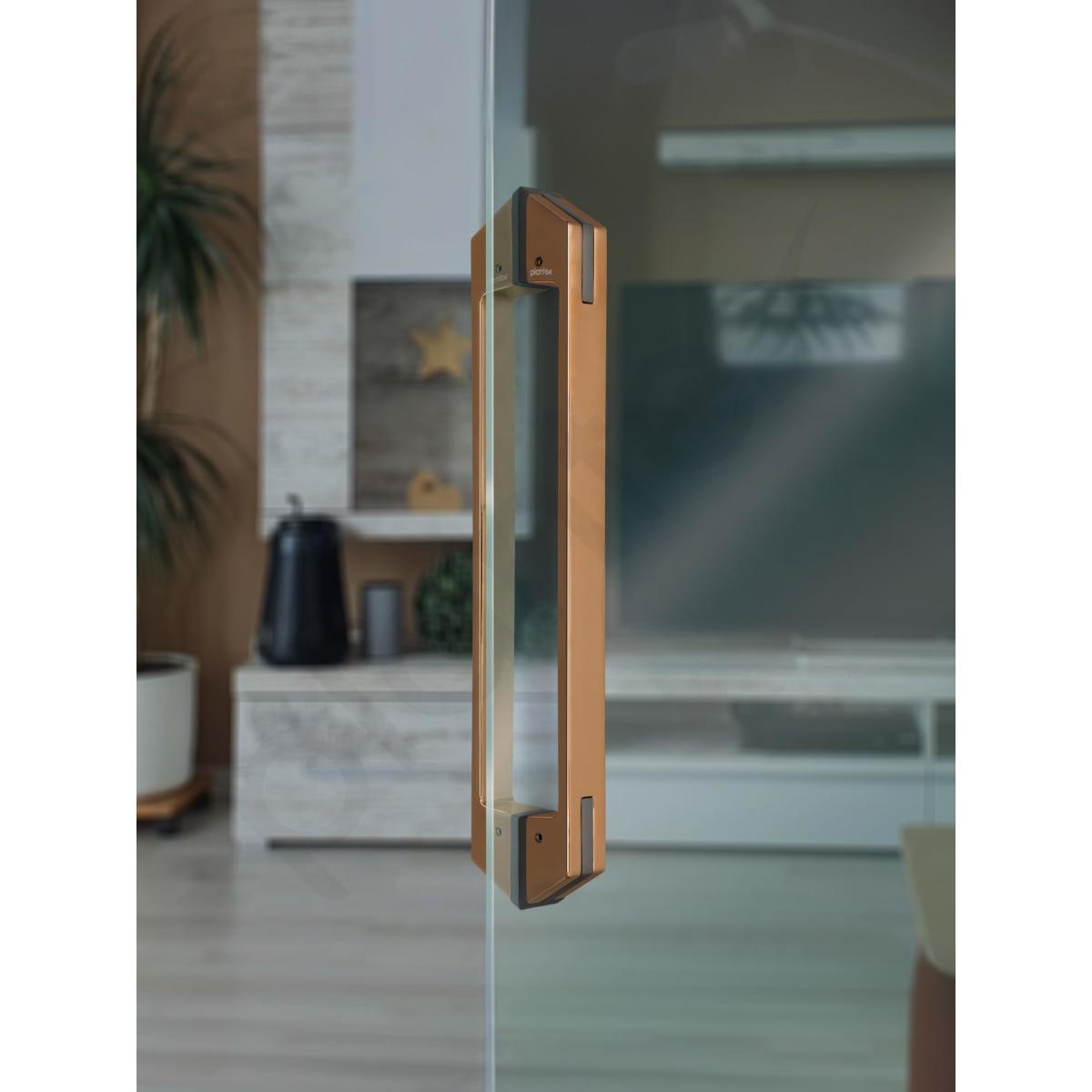 Buy Plantex Door Handle 15 Inch (SH-364 Choco Satin Gold) Online