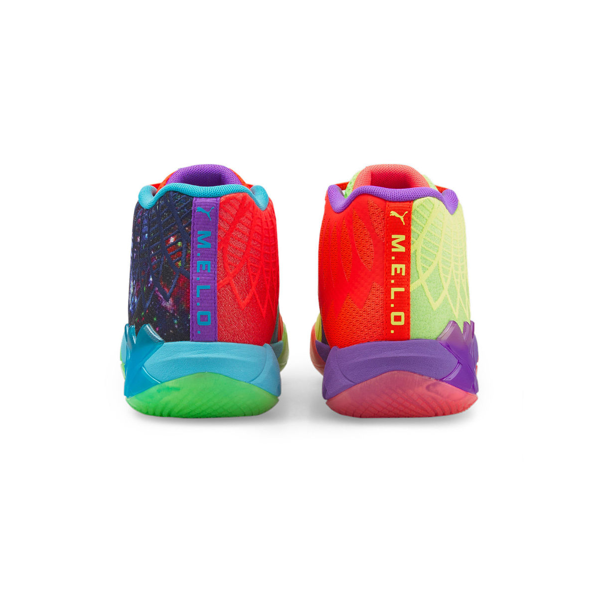 Multi colored top basketball shoes