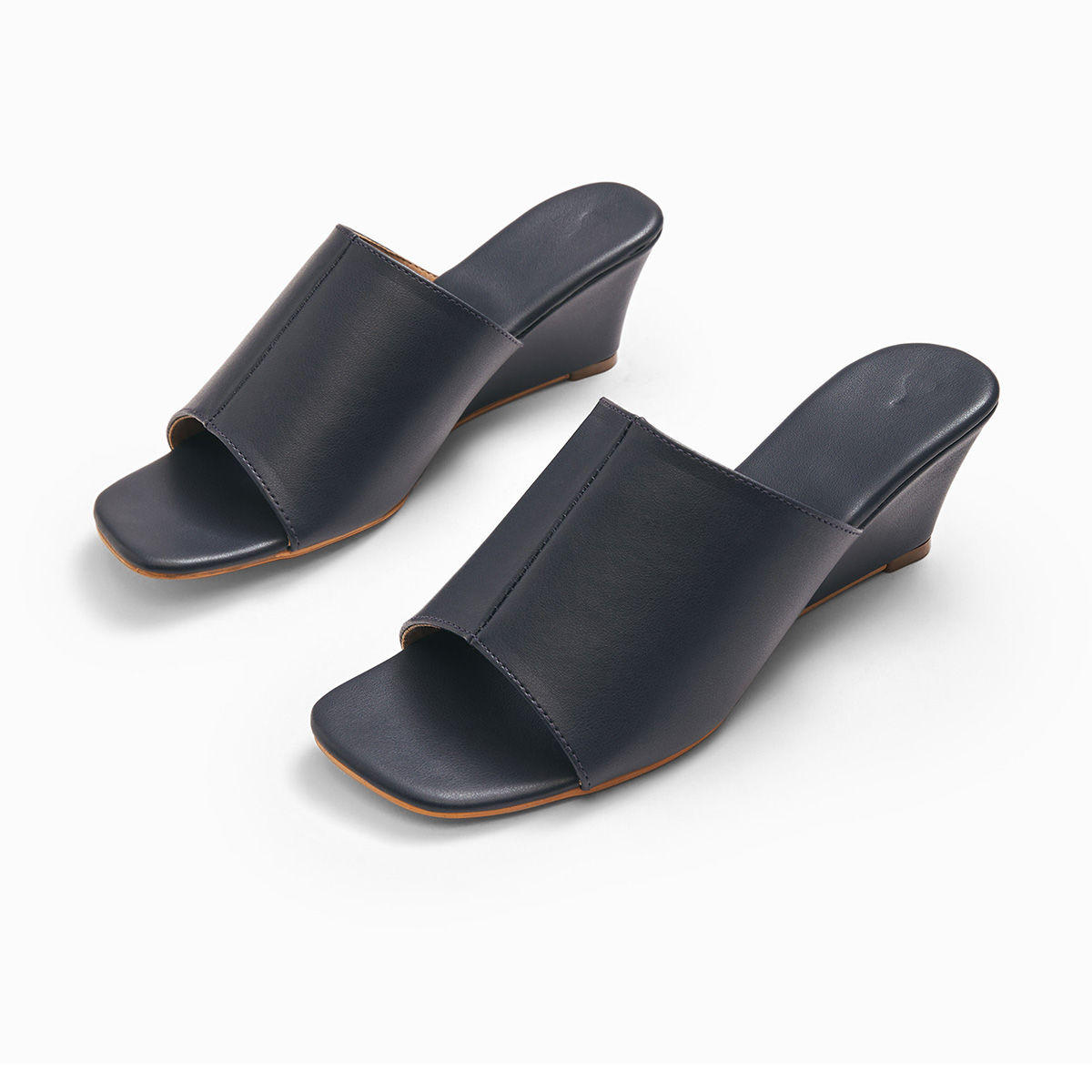 Grey wedges closed hot sale toe