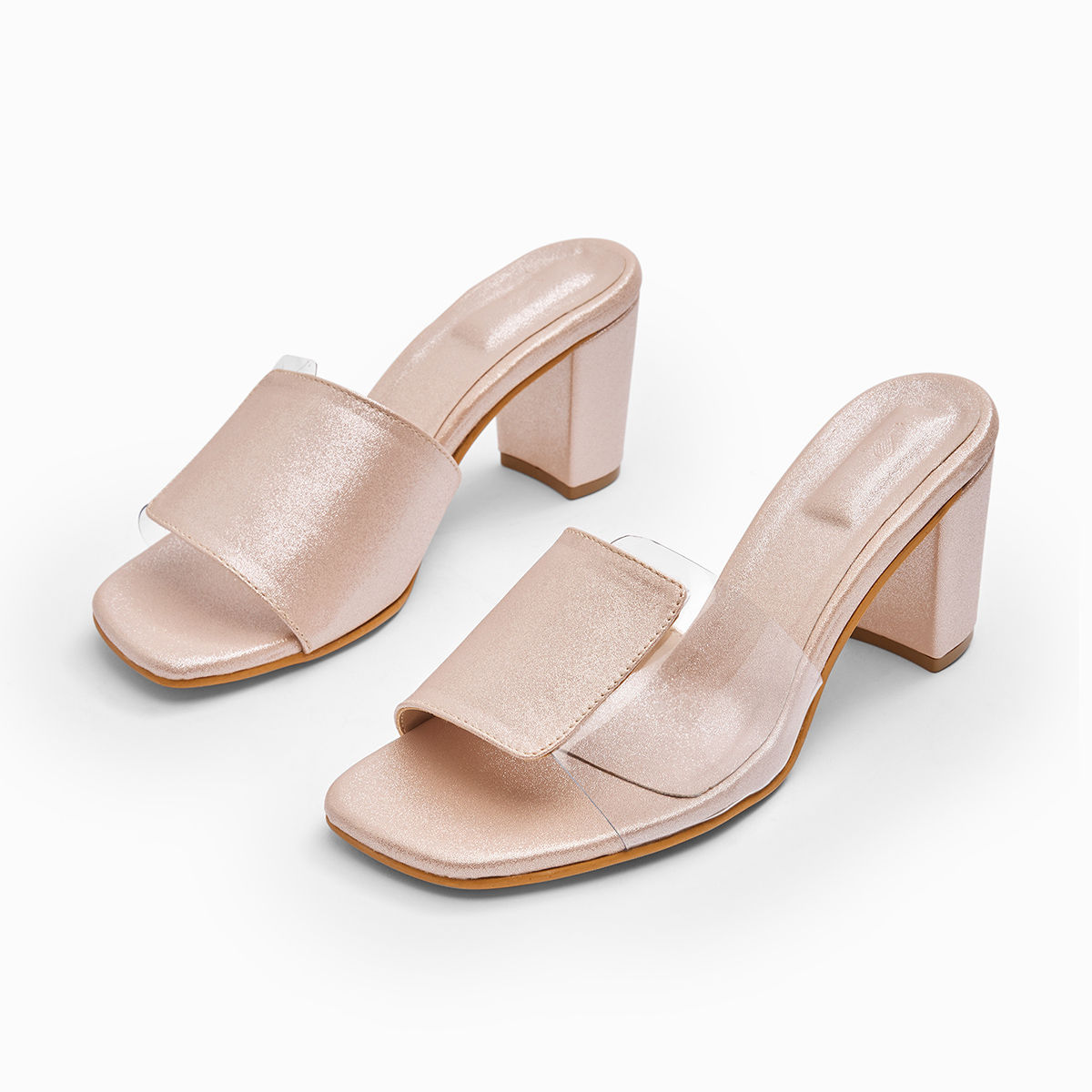 Clear and 2024 rose gold heels
