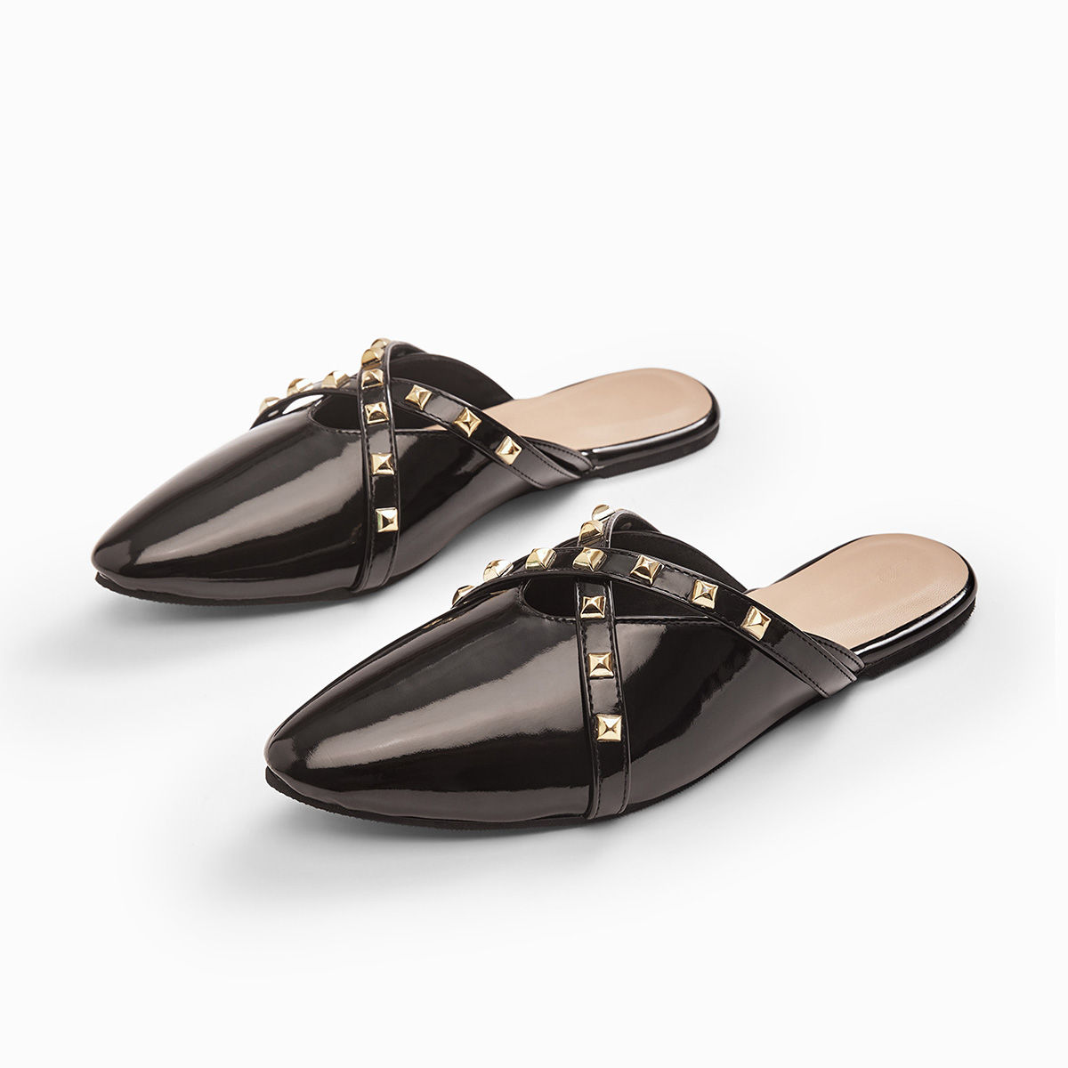 Studded flat mules online