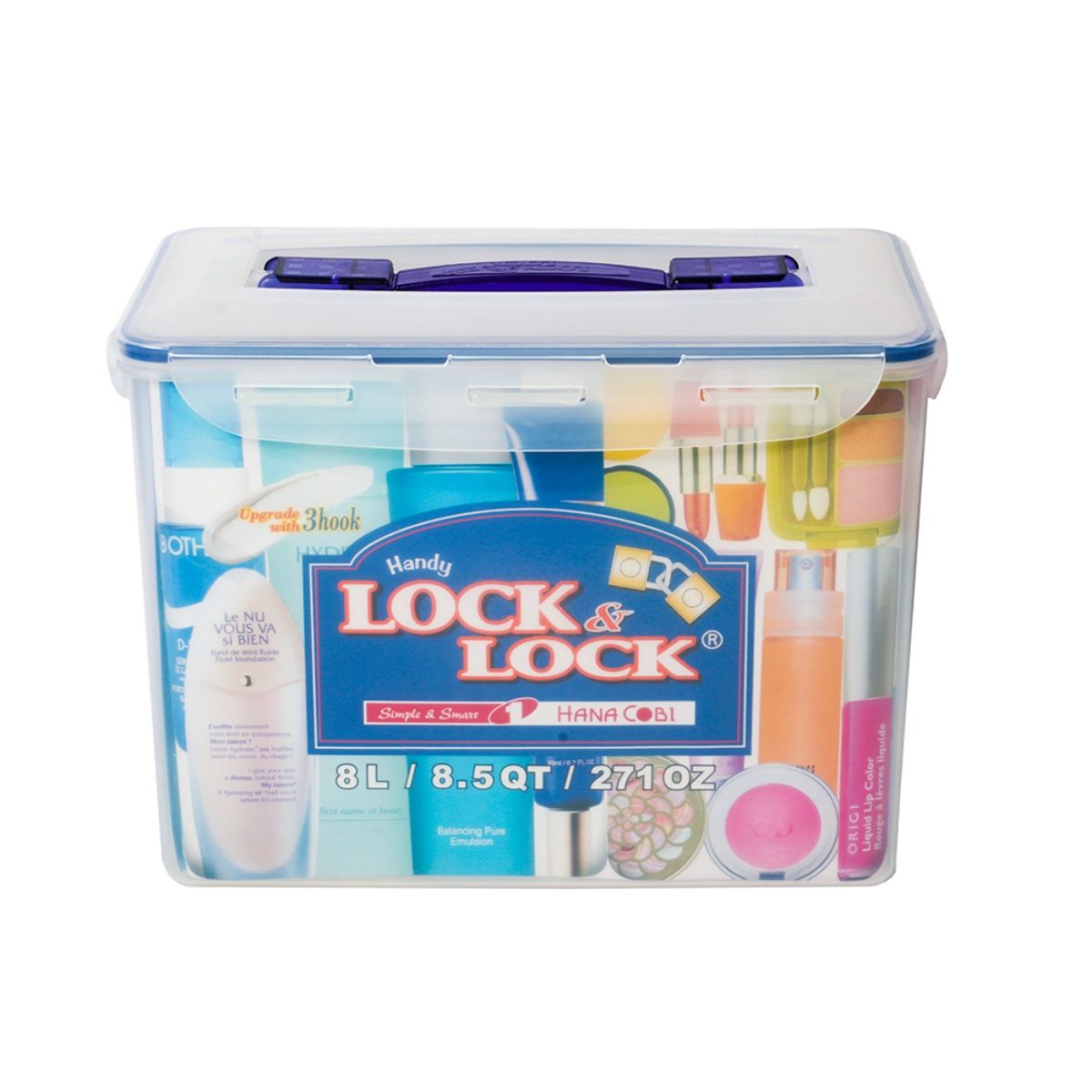 Lock & Lock Classic Plastic Airtight Cosmetic Case Container With Leak