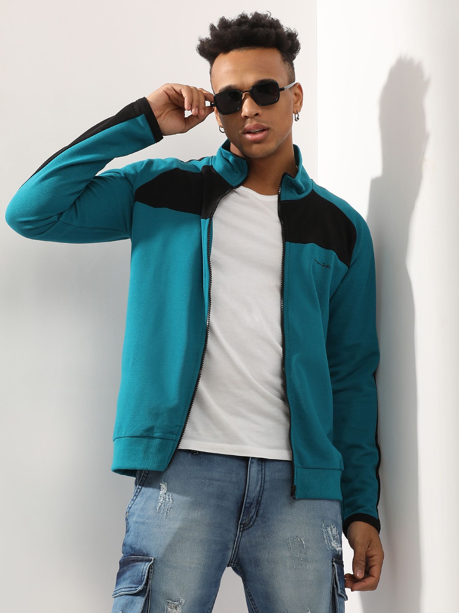 Teal best sale blue jacket