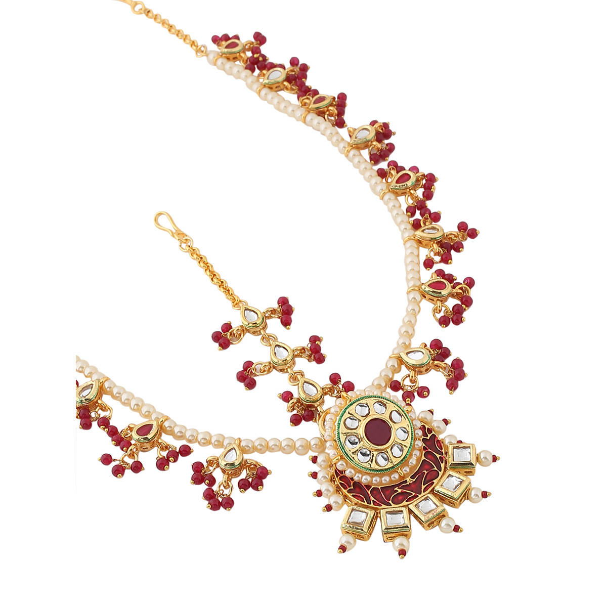 Pearl And Kundan Maathapatti With Intricate Detailing main image 1