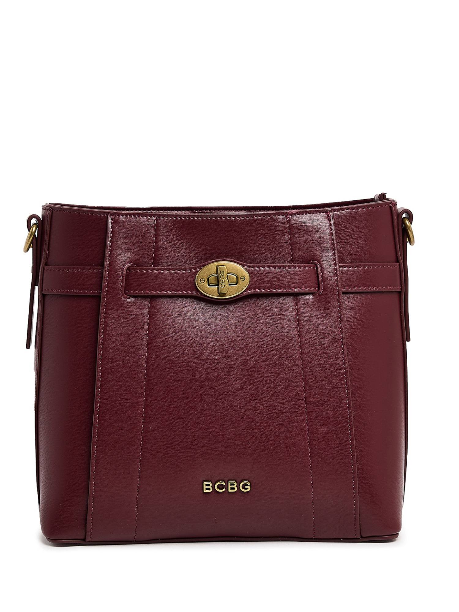 BCBG Maroon Logo Detail Shoulder Bag