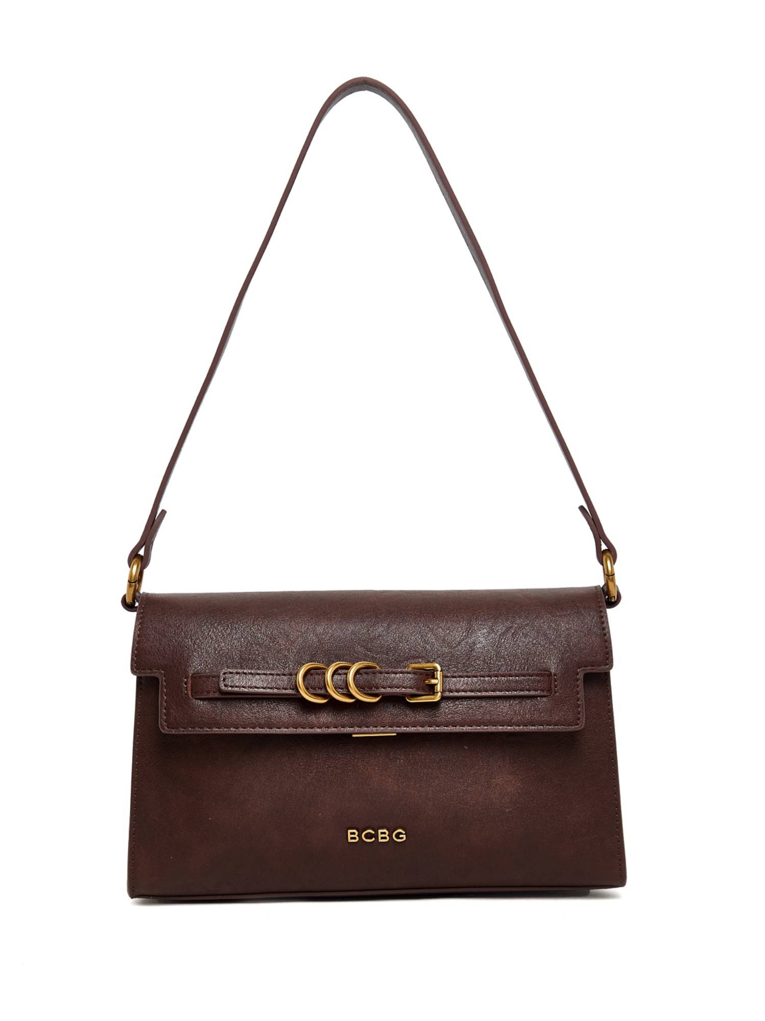 BCBG Brown Logo Detail Shoulder Bag and Detachable Strap