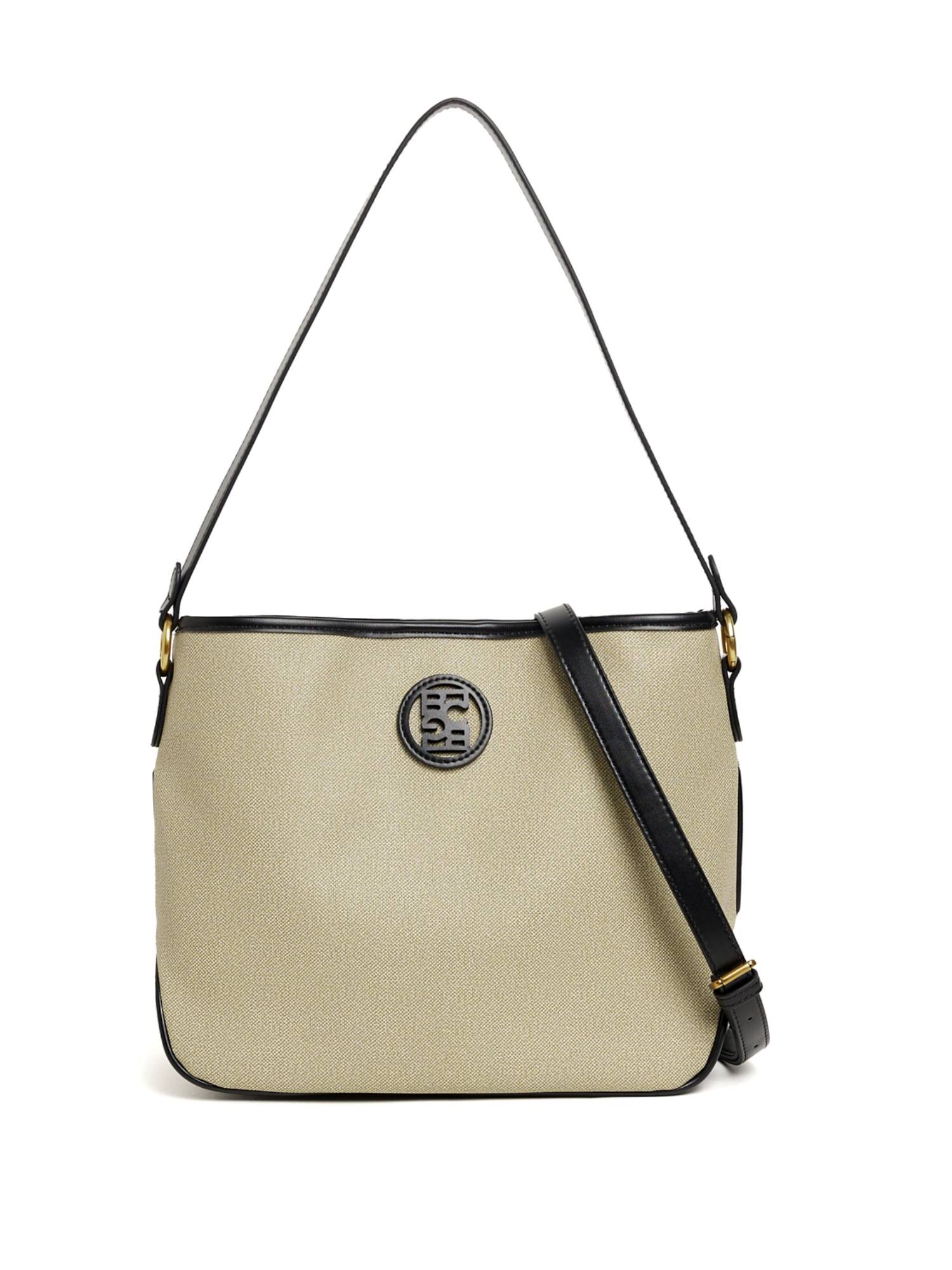 BCBG Beige Logo Detail Shoulder Bag and Detachable Strap