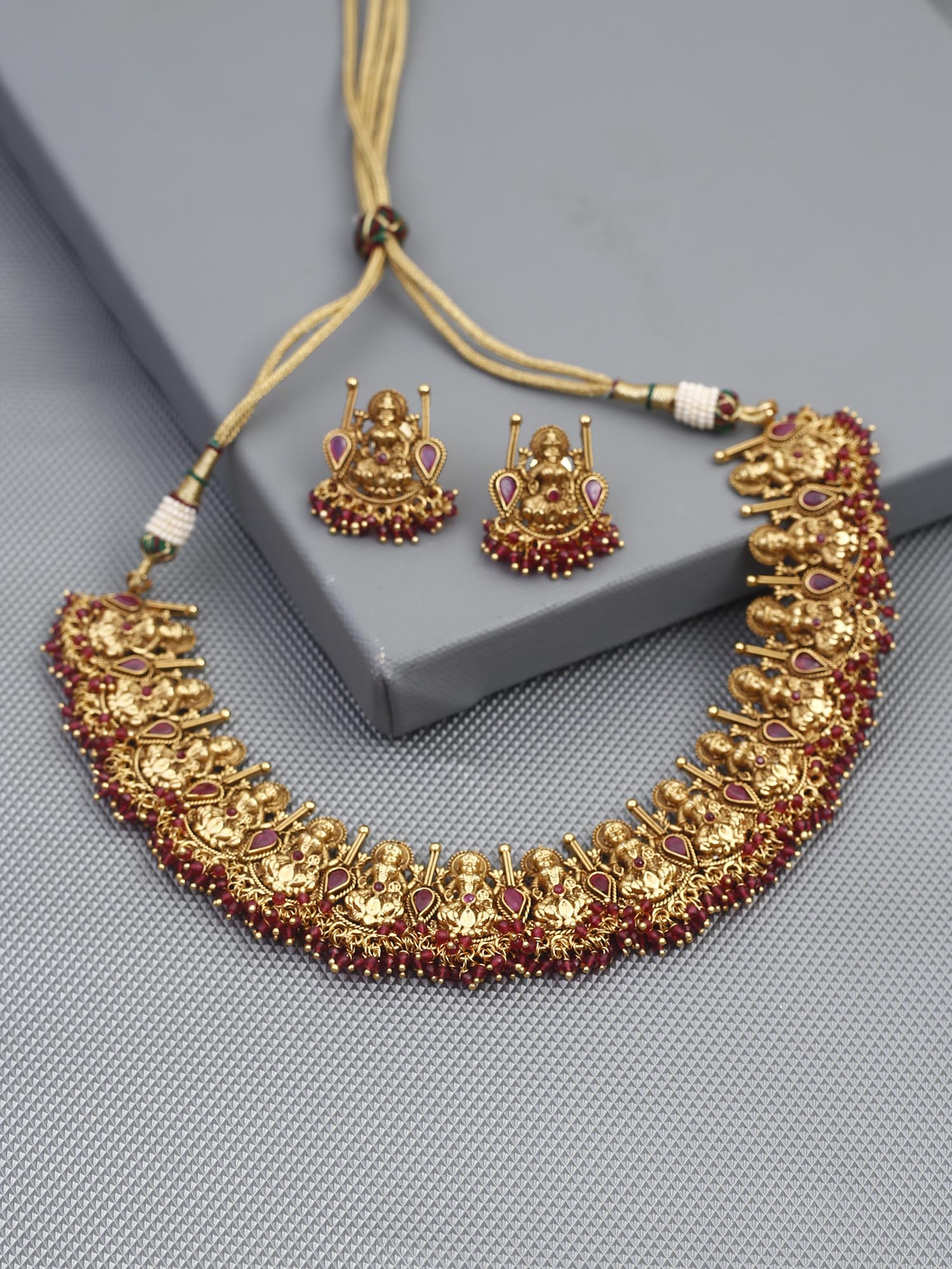 Gold plated lakshmi necklace Sale