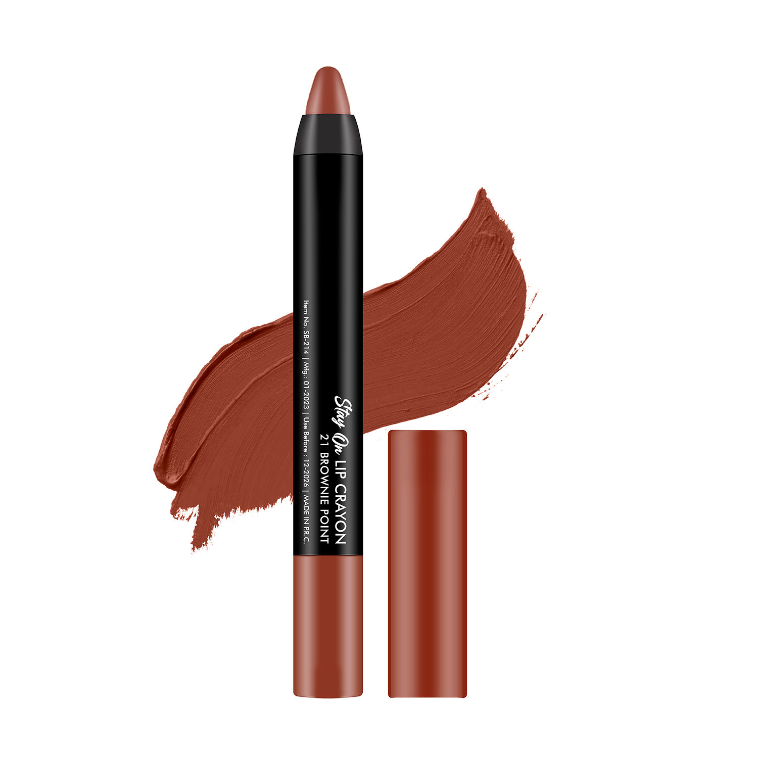 Swiss Beauty Non Transfer Matte Crayon Lipstick - Brownie Point