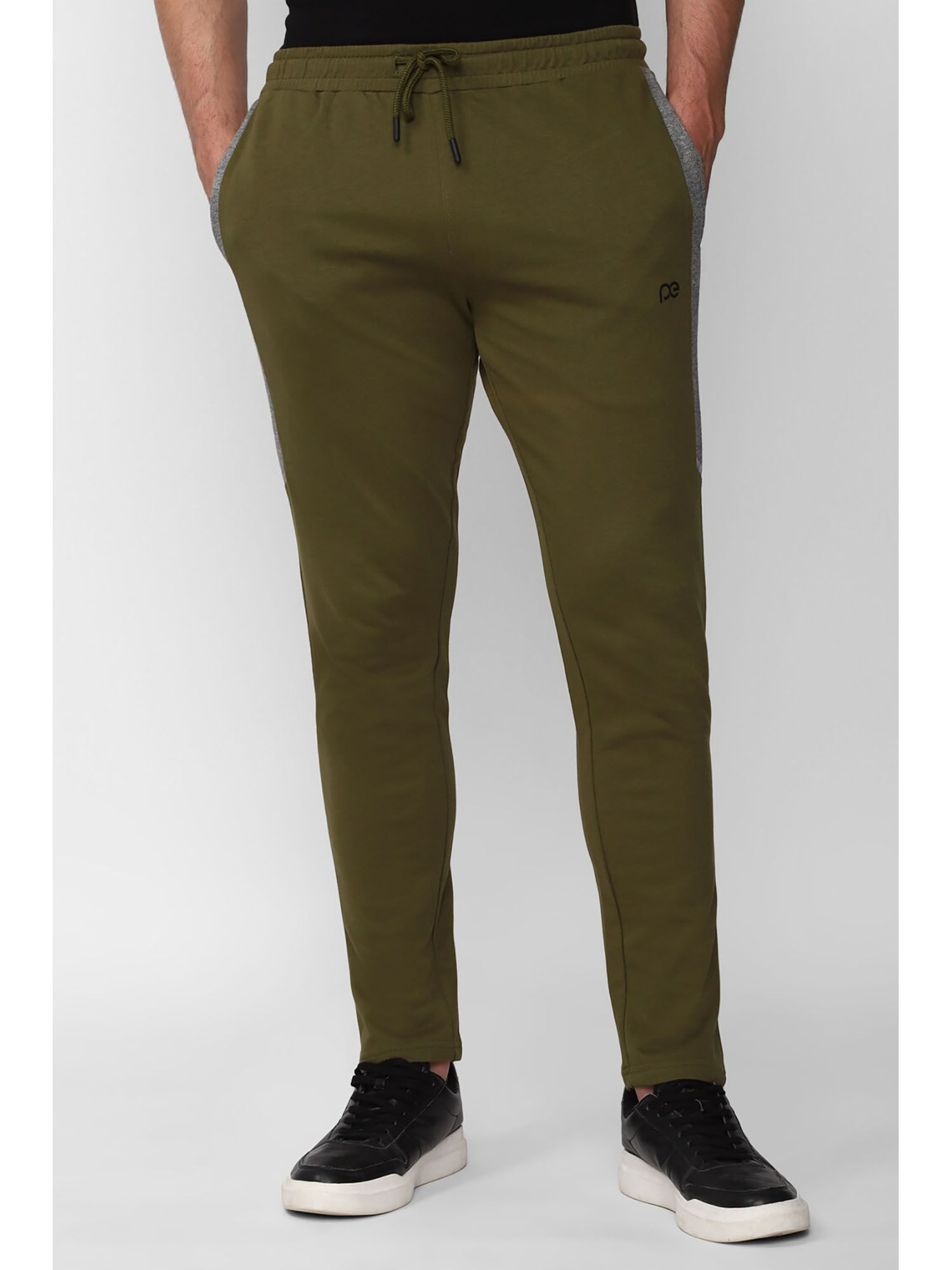 Buy Peter England Men Olive Solid Regular Fit Track Pants Online
