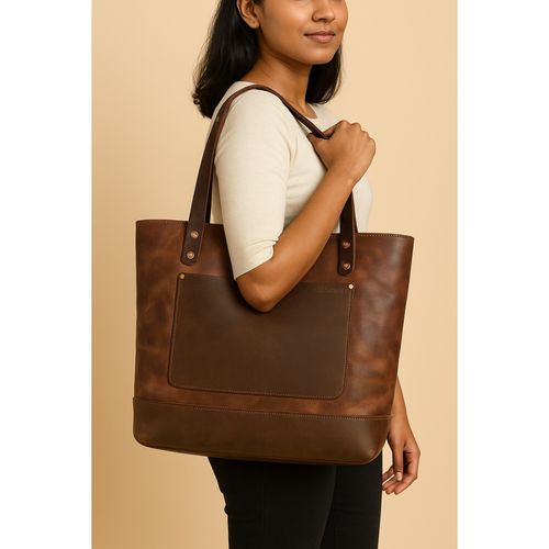 Strutt Women Brown Charlotte Legacy Leather Tote Bag (M)