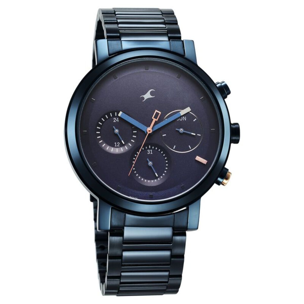 Buy Fastrack Tik Tock 4 Blue Dial Stainless Steel Analog Watch 3287KM08 Online