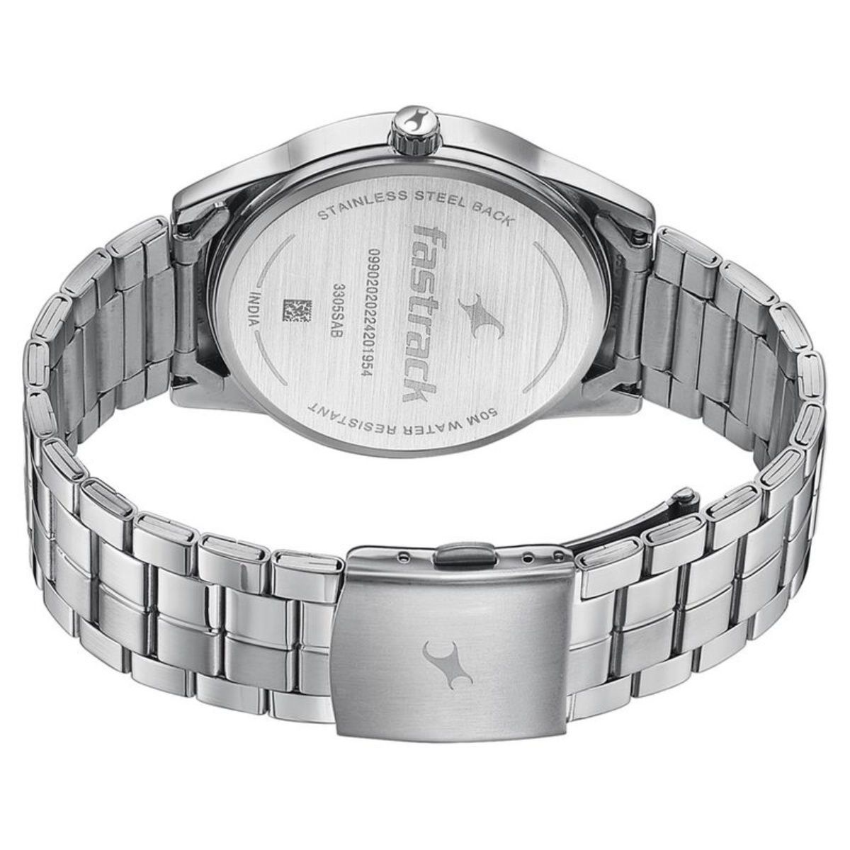 Buy Fastrack Stunner 8.0 Grey Dial Stainless Steel Analog Watch 3305SM02 Online