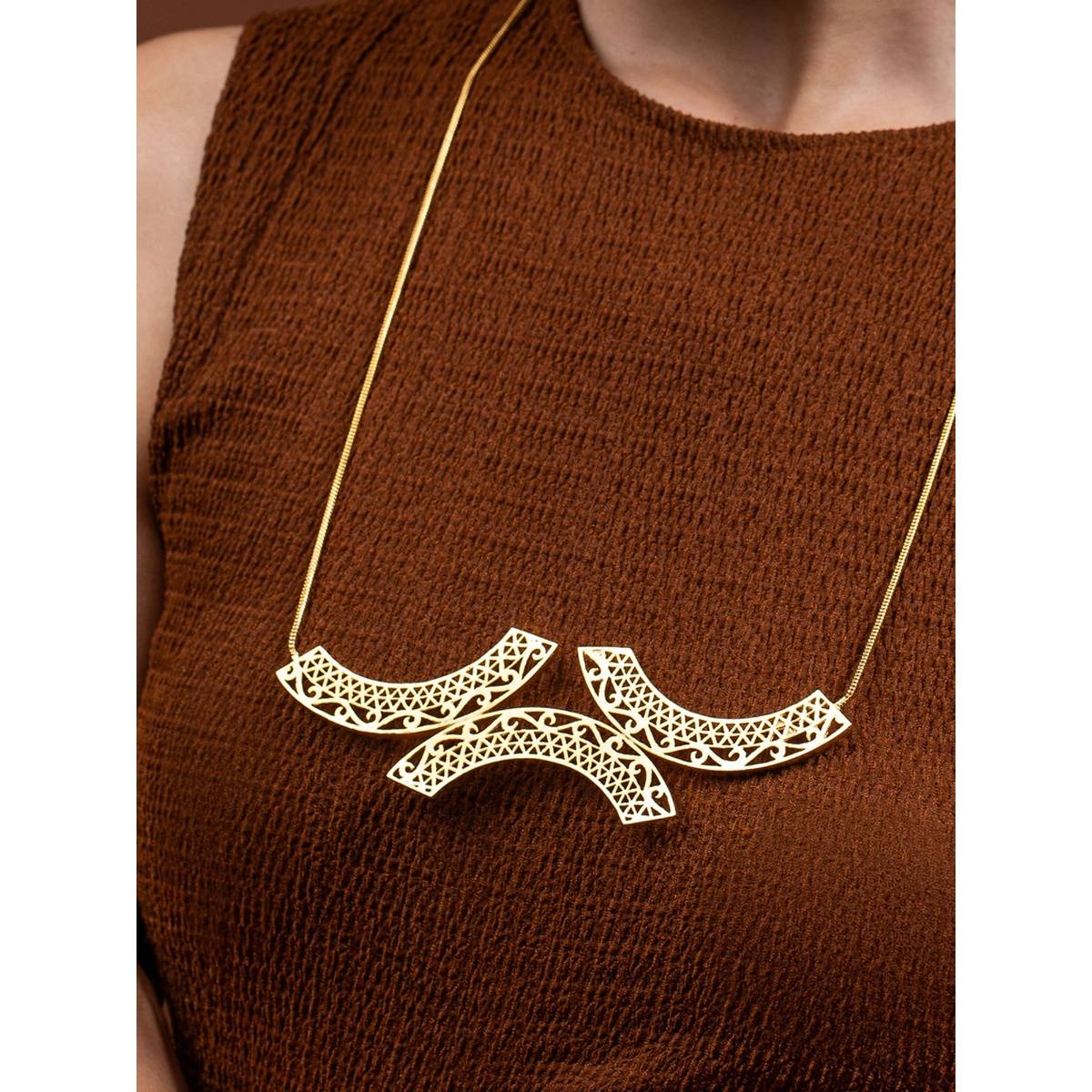 Ethnic Andaz Kalachakra Lattice Horizontal Chain -Gold