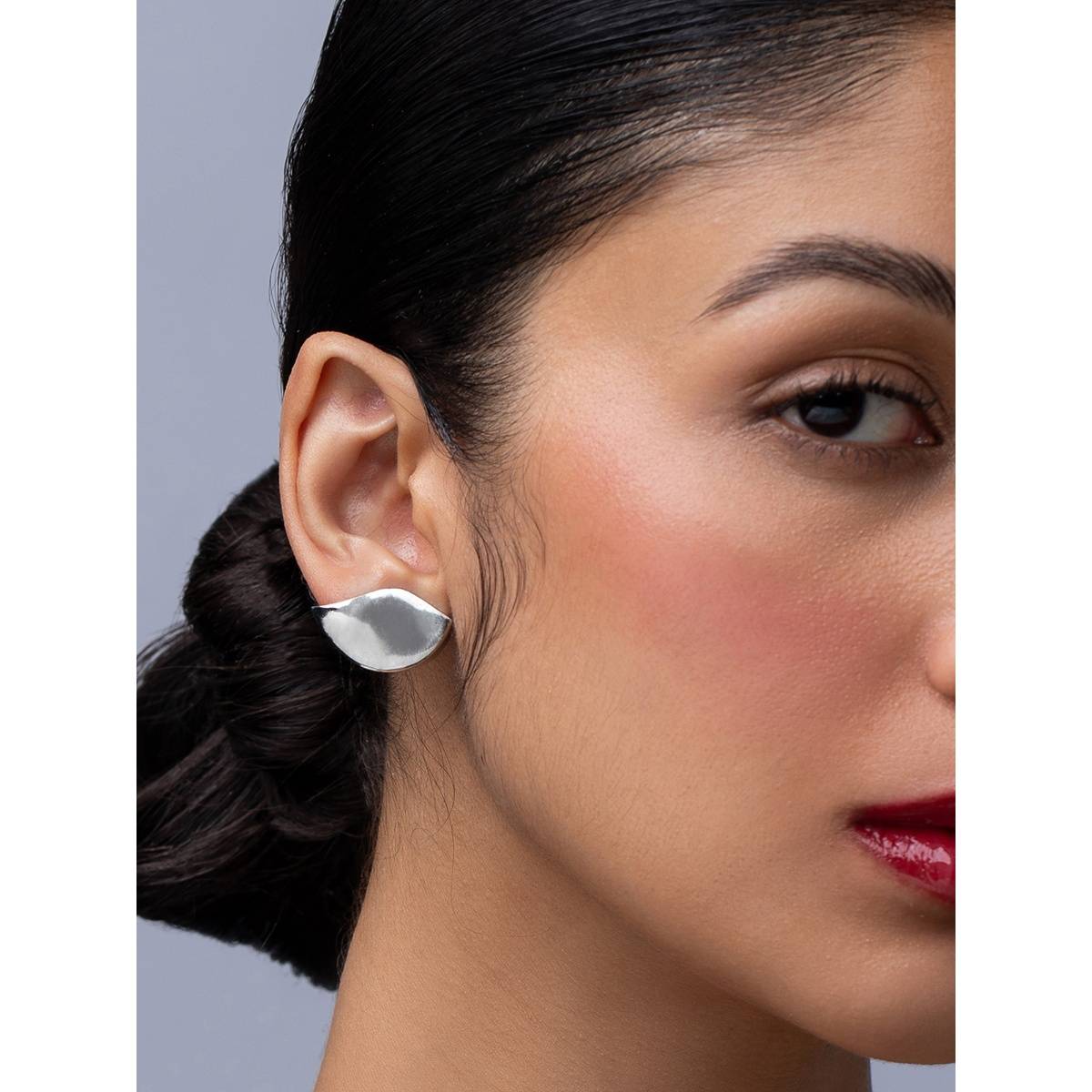 Ethnic Andaz Silver Drip Earrings -Silver