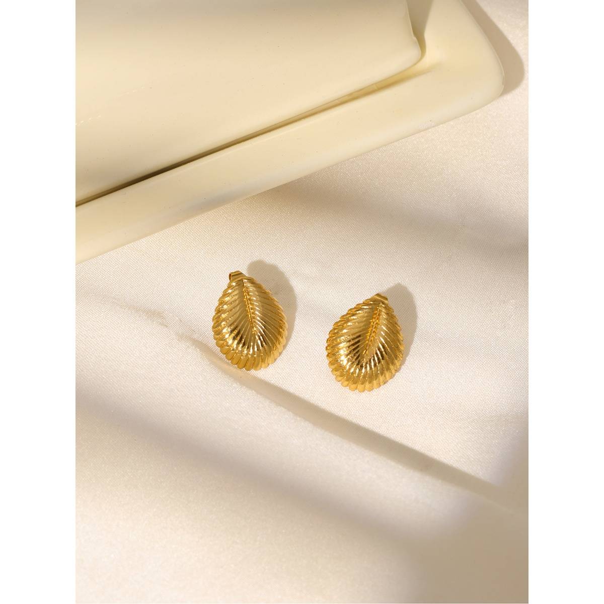 Ruby Raang Studio Golden Drop Earrings -Gold
