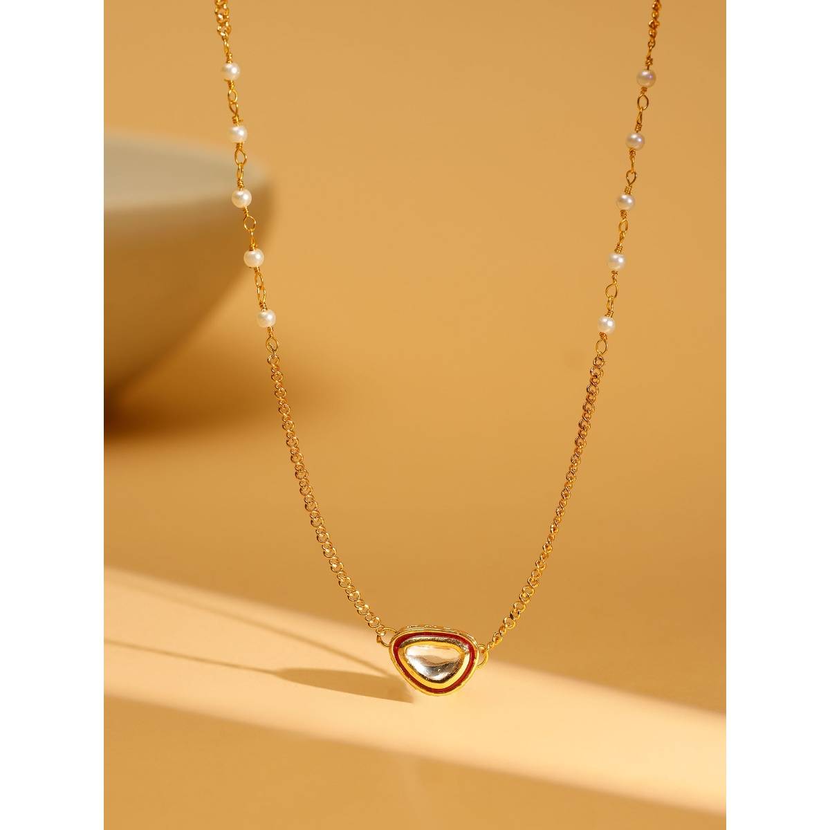 Ruby Raang Studio Gold Plated Kundan Necklace -Multi-Color