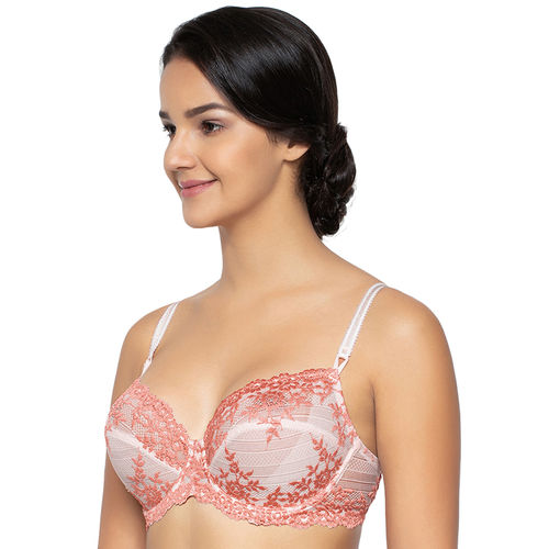 Buy Wacoal Embrace Lace Non-Padded Wired 3/4Th Cup Lace Fashion Bra - Pink  (32DD) Online