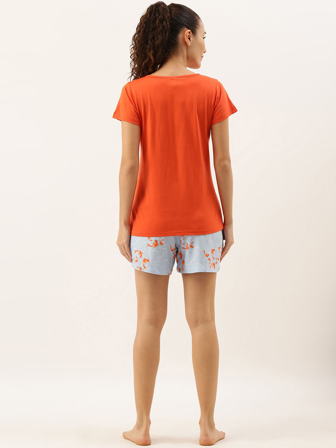 Clt.s Women Tshirt & Shorts Orange Buy Clt.s Women Tshirt & Shorts
