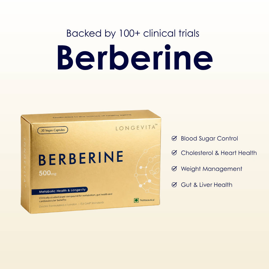 Longevita Berberine HCL 500MG Metabolic Health Supplement Capsules