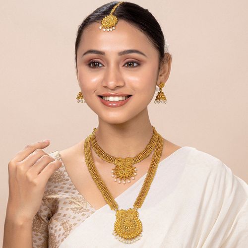 Buy Peora 18K Golden Indian Traditional Gold Plated Wedding Bridal