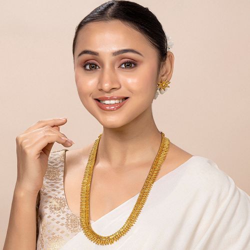 Buy Peora Traditional Gold Plated Designer Long Necklace