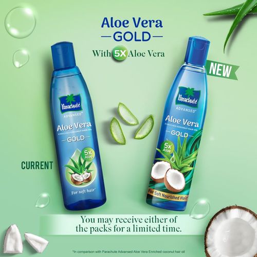 Parachute Advansed 5X Aloe Vera Enriched Coconut Hair Oil GOLD, Makes hair  Sooperr soft