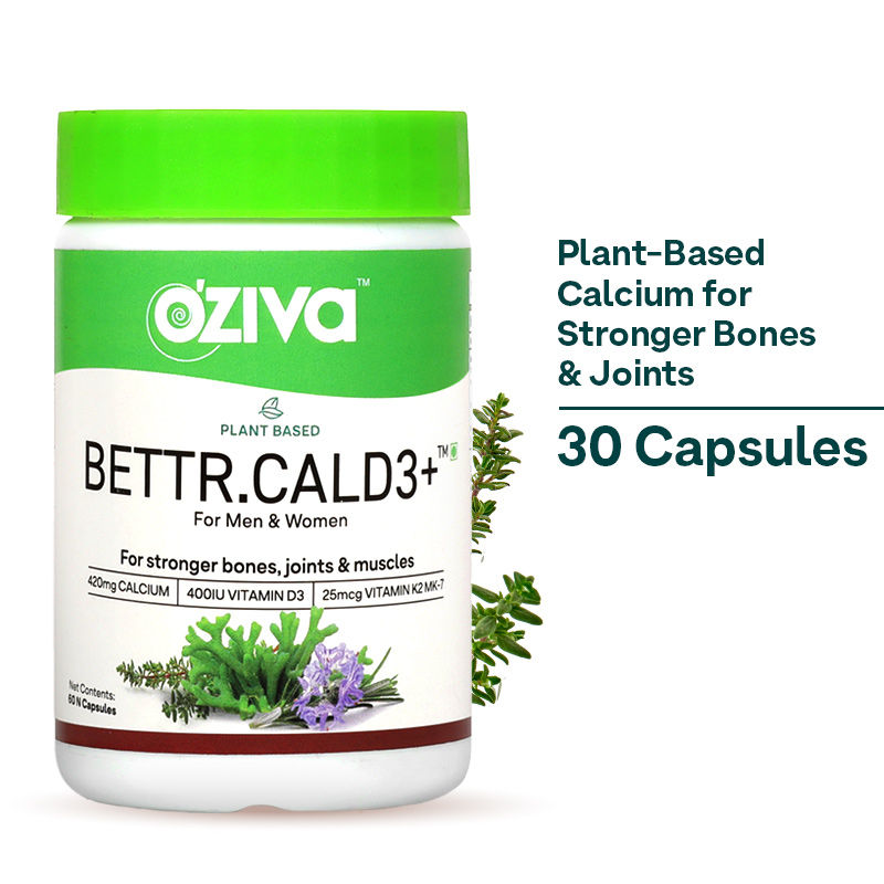 OZiva Bettr.CalD3+, PlantBased Calcium & Vitamin D3 for Stronger Bones