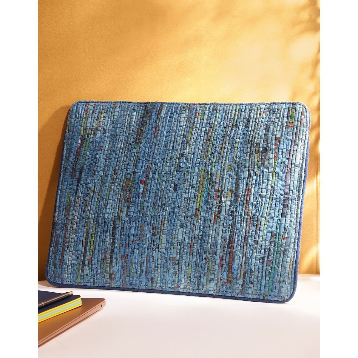 Buy Fabindia Blue Paper Laptop Bag Online