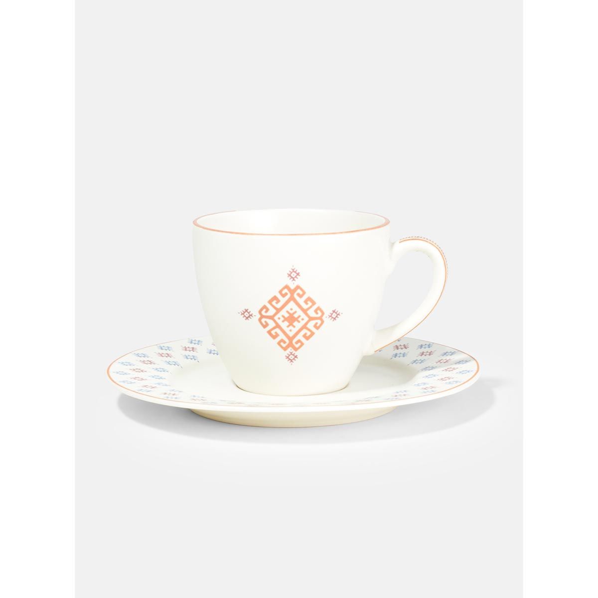 Fabindia Ikkat Porcelain Cup And Saucer Buy Fabindia Ikkat Porcelain