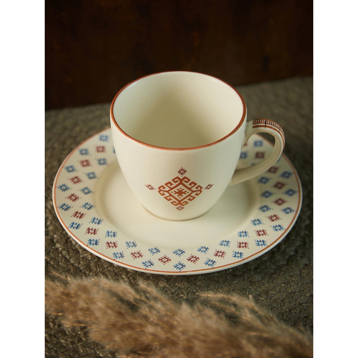 Fabindia Ikkat Porcelain Cup And Saucer Buy Fabindia Ikkat Porcelain