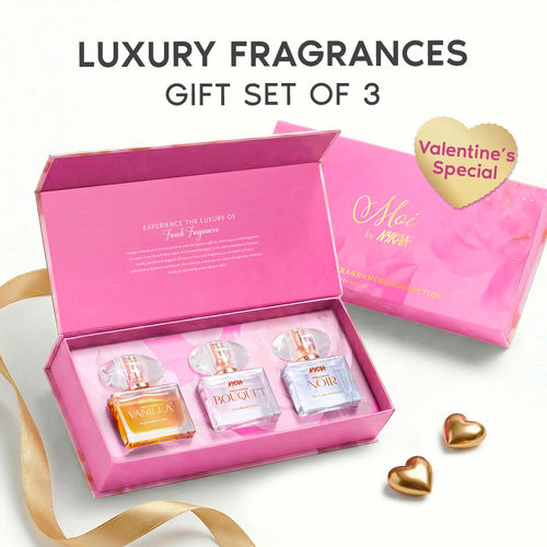 Moi Valentine's Fragrance Gift Set Of 3 Perfumes (Fressia Apple Peony Strawberry Lily Vanilla)