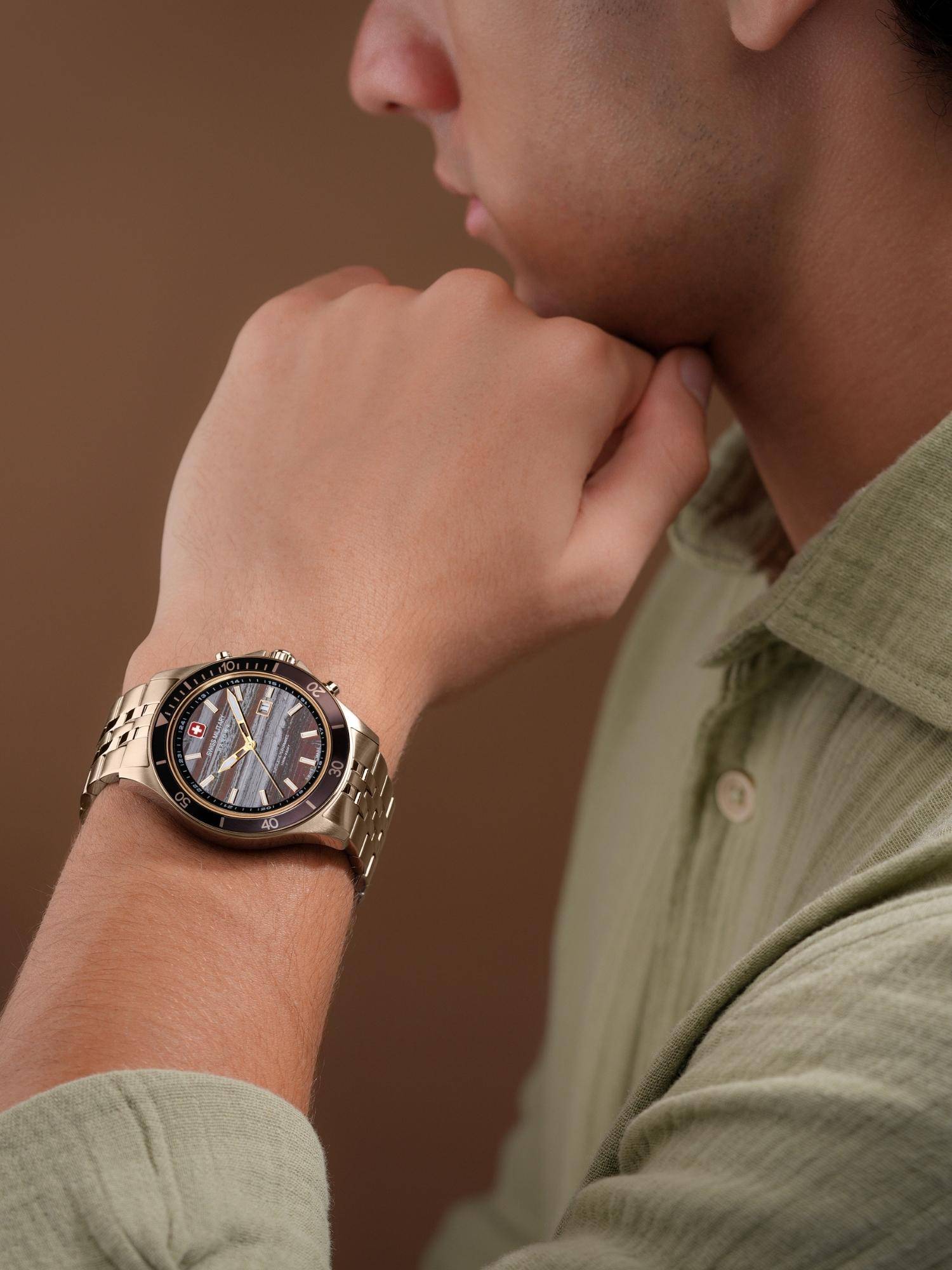 Swiss Military Hanowa Men Flagship Tiger Iron Premium Analog (Smwgh0008310) (M)