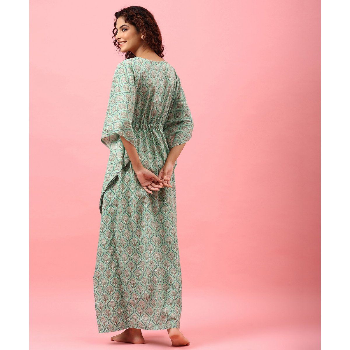 Snuggle Spot Women's Cotton Printed Dupatta (Green, Length: Free Size)