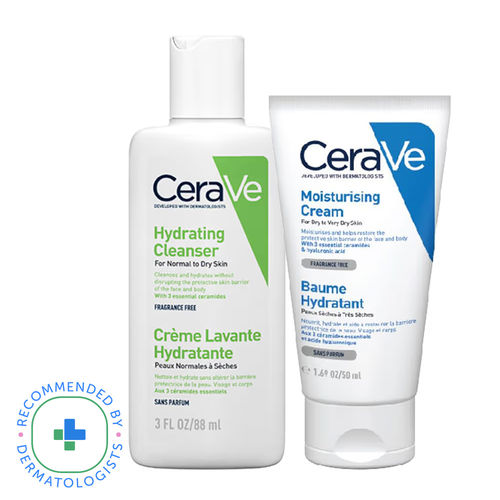CeraVe Facewash & Moisturizer Combo with Ceramides - Daily Skincare Routine for Normal To Dry Skin