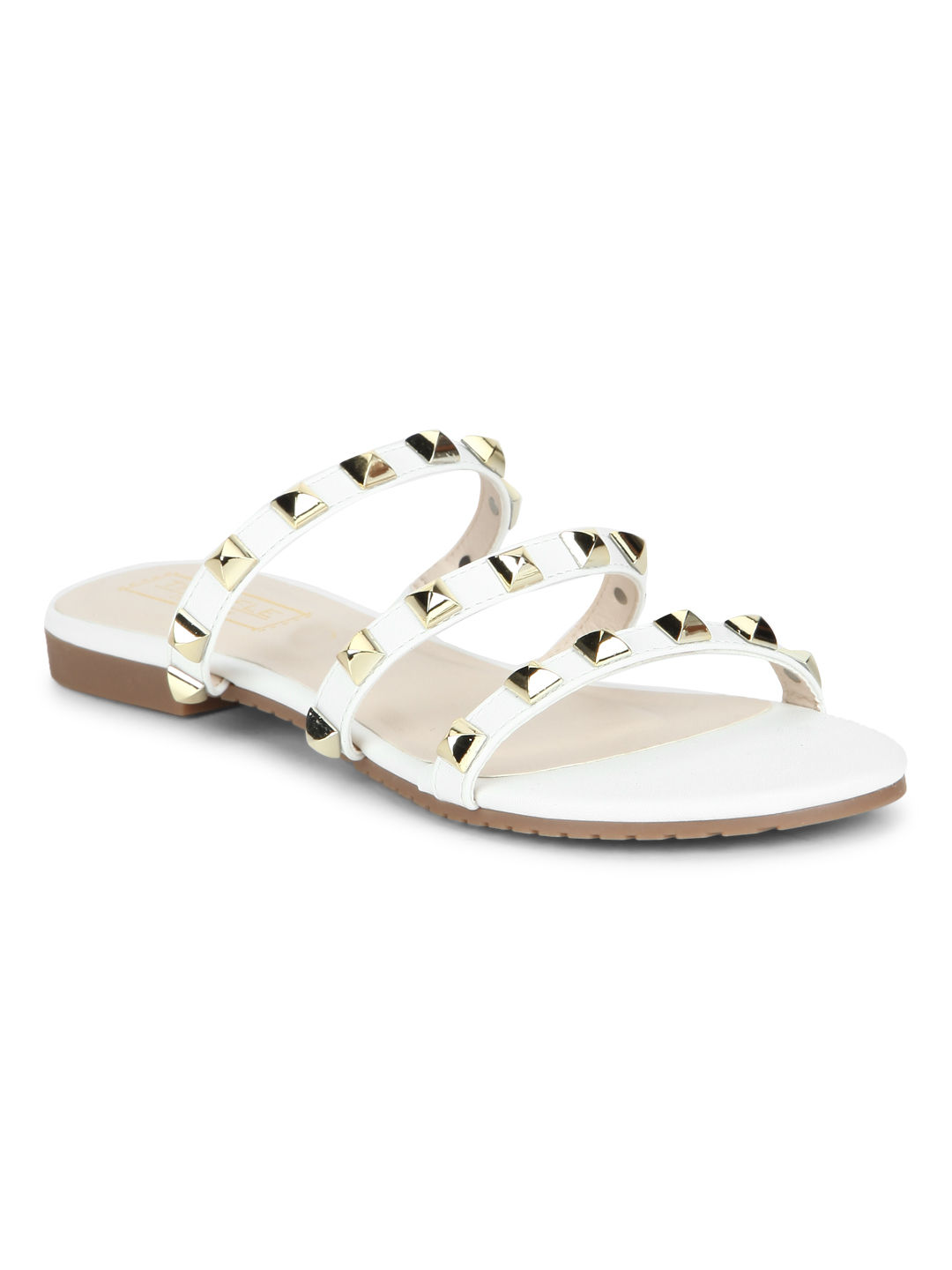 White studded sale flats