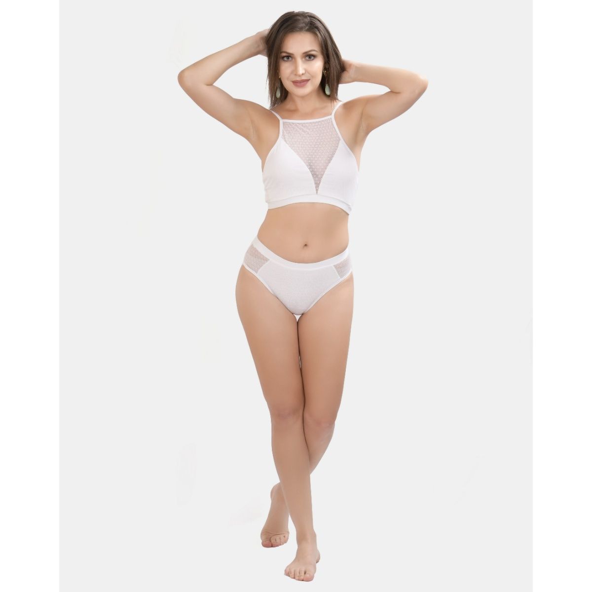 Berry S Intimatess White Jacquard Coconut Cream Two Piece Set Of